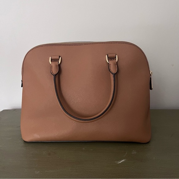 NWT Preppy Michael Kors Tan Leather Handbag Cindy Dome Acorn Minimalist Purse - Picture 10 of 13